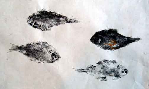 Gyotaku petits poissons 2011