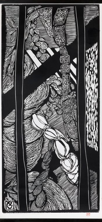 Marc Granier 35 – 180 x 80 cm – Gravure sur bois marouflée sur papier