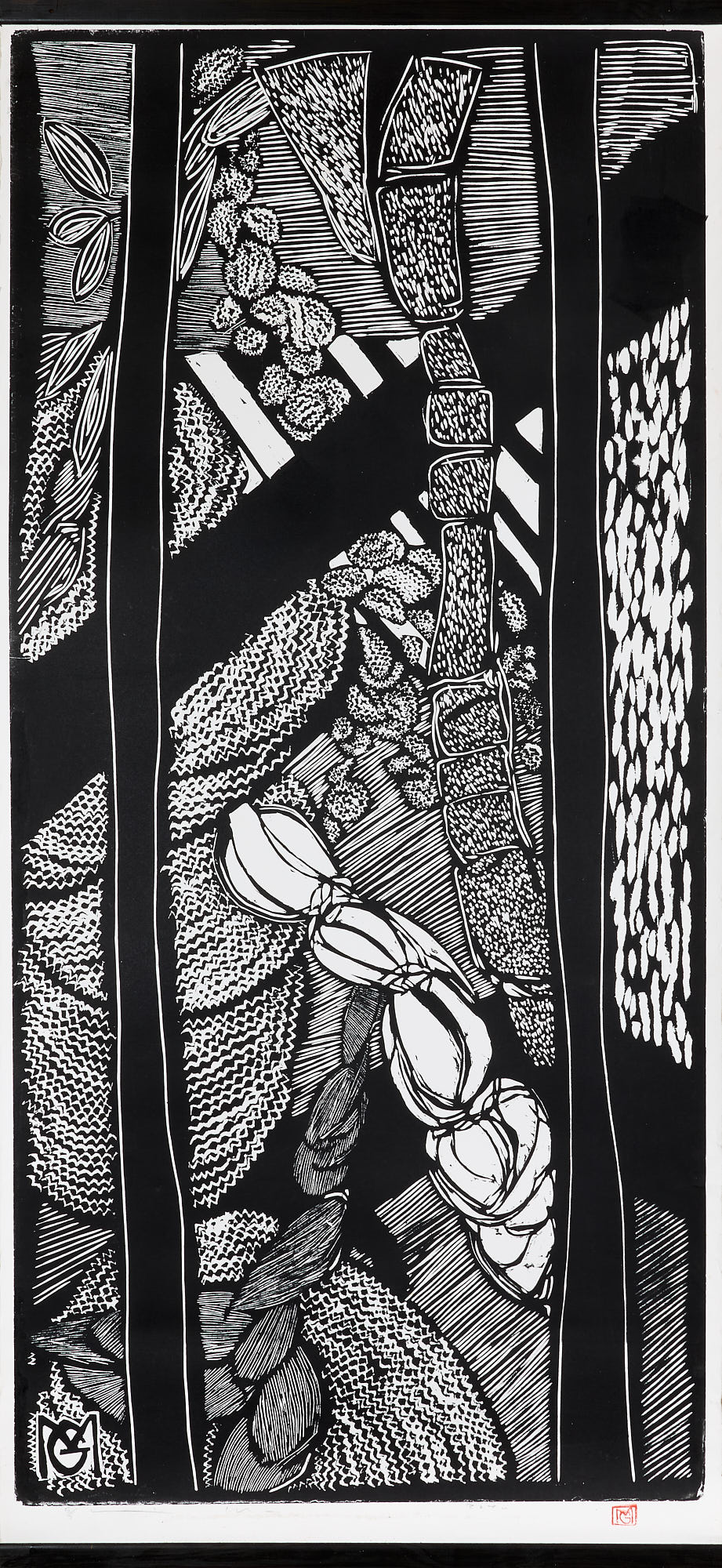 Marc Granier 35 – 180 x 80 cm – Gravure sur bois marouflée sur papier