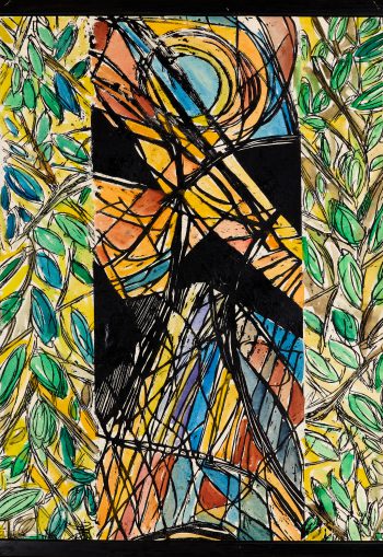 Marc Granier 37 – 107 x 73 cm – Gravure sur bois marouflée sur toile aquarellée