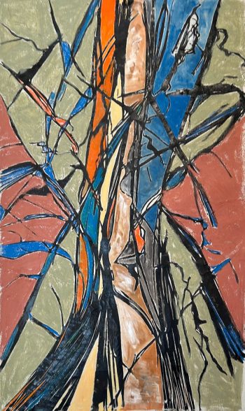 120x 60cm / huile sur papier Japon marouflée sur toile